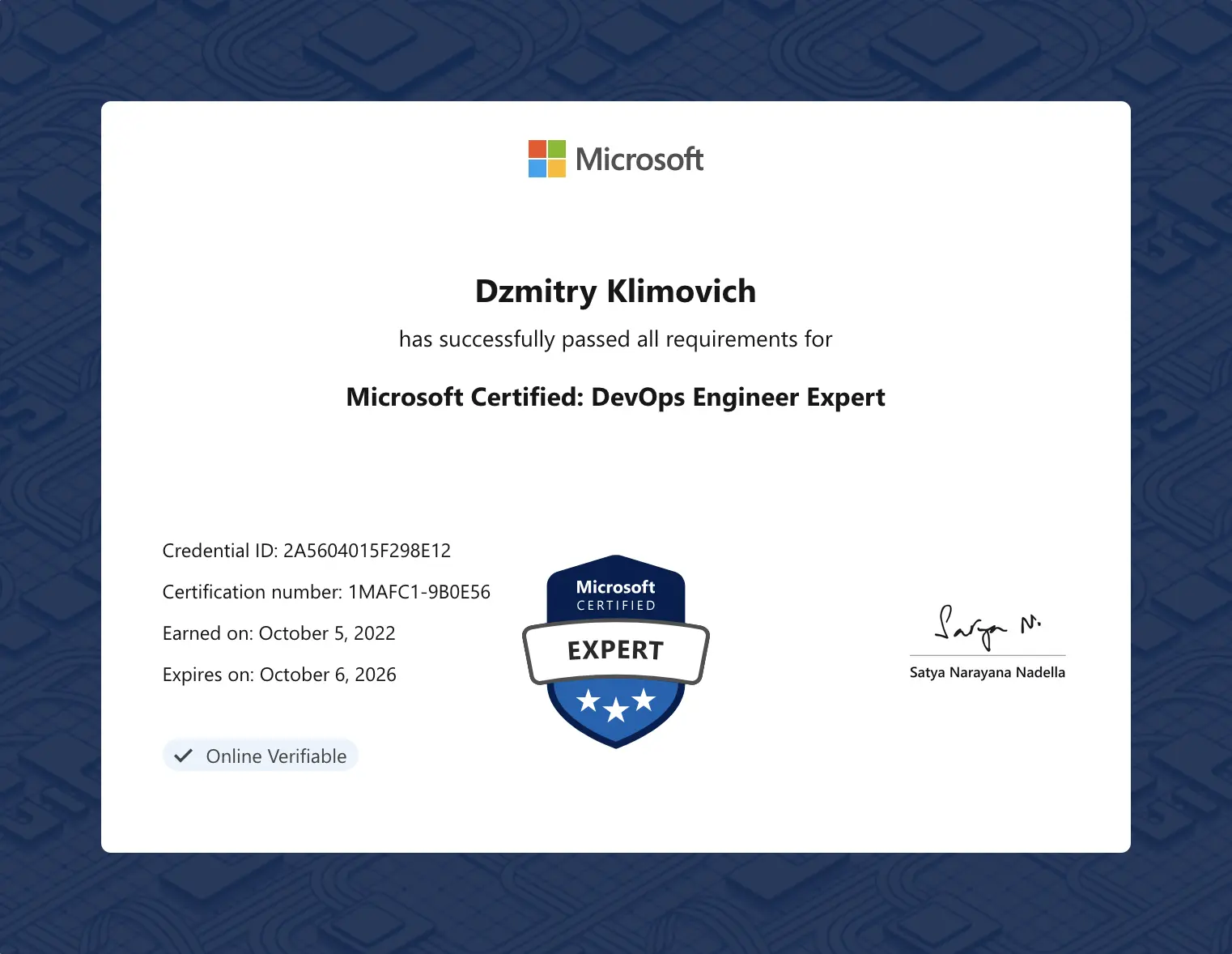 Microsoft Certified: DevOps Engineer Expert